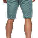 HUNGSON Mens Slim Fit Shorts Stretch Chino Short Pants(Blue Green,30) 