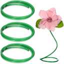 Tioncy 3 Pcs 78.7 Inch Flexible Pipe PVC Tubing Aluminum Bendable Plastic Pipe Stem for Artificial Flowers Stem, Balloon Arches, Floral Wedding Decor, DIY Crafts, Cosplay Prop (Green)