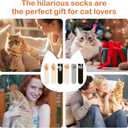 2 x 6 Pairs Cat Socks with Balls, 3D Cute Novelty Funny Animal Socks with Pompoms, Hilarious Soft Puffy Cartoon Kitten Sock Christmas Birthday Gifts for Cat Owners