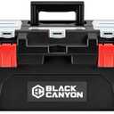 Black Canyon 19 Inch Portable Plastic Tool Box, 19 in × 9.6 in × 8.3 in, Padlockable 1 Piece 19 in