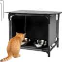 Waterproof Cat House for Outdoor Cat Feeding Station Weatherproof Outdoor Kitty Dining Room Cat Shelter for Stray, Feral Cats and Community CatsNo Bowl