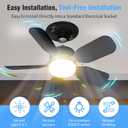 20" Socket Fan Light with Remote, 30W 2000 Lumens, 3 Colors 3000-6000K Small Ceiling Fans with Lights 6 Speed Wind Light Bulb Fan for Bedroom, Living Room, Kitchen, Laundry Room