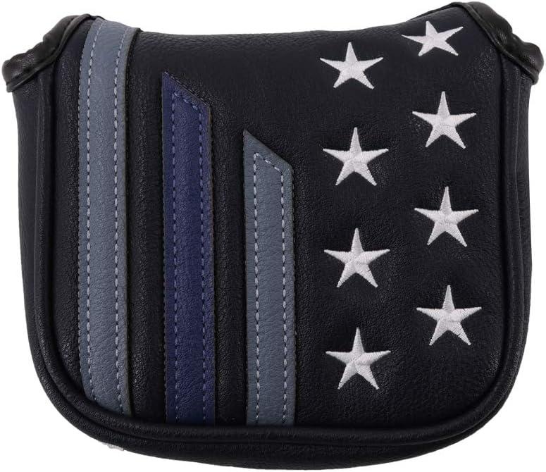 Craftsman Golf Blue Strips Stars Mallet Mid-Mallet Blade Putter Head Cover Headcover Magnetic Closure Alignment Stick Case Holder