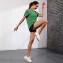 Womens Workout Tops Short Sleeve Shirts Dry Fit Athletic Running Basic Tee 2025 Lightweight Crewneck Summer Outfits (Green, M)