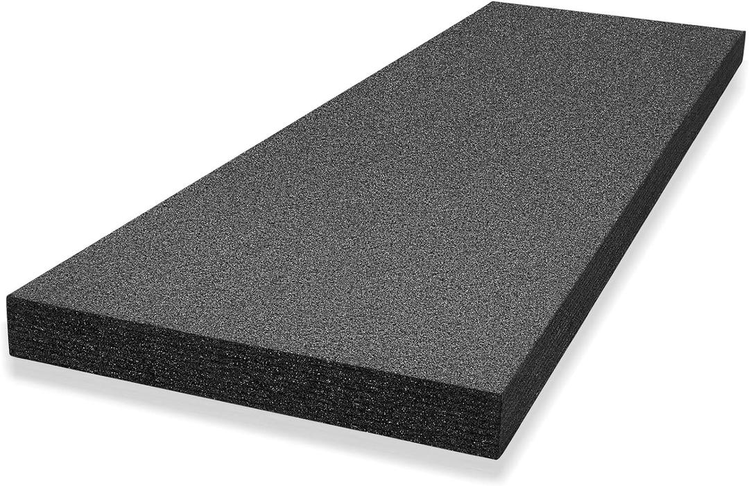Ramede Customizable Polyethylene Foam Sheet 54 x 16 x 2 Inch Black Foam Insert Pad Cushion for Gun Packing Case, Crafts, Transport, Toolbox Storage, Organization, DIY Projects(1 Piece)