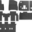 Floor Mats & Cargo Liner for 2025 2026 Kia Carnival Hybrid MPV (Hybrid 8 Passenger Models Only),TPE All Weather Rubber Car Mats(Trunk Mat+Backrest Mat+Floor Mat)