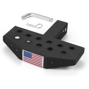 5.04 Inch Widen Circular Hole Hitch Step Anti Slip and Rust Towing Bumper Guard Hitch Steps with Pin Fits 2 Inch Receivers for Pickup Truck RV SUV