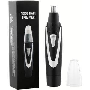 Ear and Nose Hair Trimmer Clippers: 2025 Professional Painless Eyebrow & Facial Hair Trimmers Remover for Men Women, Battery Operated Nasal Clipper, Dual Edge Waterproof Blades for Clean,Black
