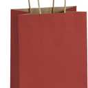 BagDream Kraft Paper Bags 100Pcs 5.25x3x8 Inches Small Kraft Gift Bags with Handles Bulk, for Shopping, Party Favor, Retail, Merchandise, Business, Red Paper Gift Sacks