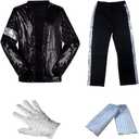 Men's Halloween Party Costumes for Dance Cosplay Birthday Costume (Large, Black)