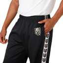 FOCO Men's NHL Team Color Stripe Logo Track Suit Pants (Black, L)