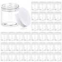 36 Pack 4 OZ Plastic Jars Round Clear Cosmetic Container Jars with White Lids, Eternal Moment Plastic Slime Jars for Lotion, Cream, Ointments, Makeup, Eye shadow, Samples, Potravel Storage