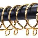 Openable Curtain Rings with Eyelets,1.5inch Heavy Duty Rustproof Metal Drapery Rings,Shower Curtain Rings 24pcs Gold Zocang