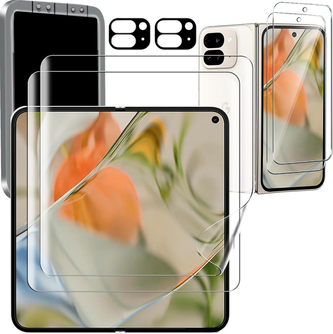 Ferilinso 2 Pack Screen Protector for Google Pixel 9 Pro Fold [Phone Case Friendly], Inside Anti-Spy Film with 2 Pack Back Tempered Glass + 2pack Camera Lens Protector Accessories