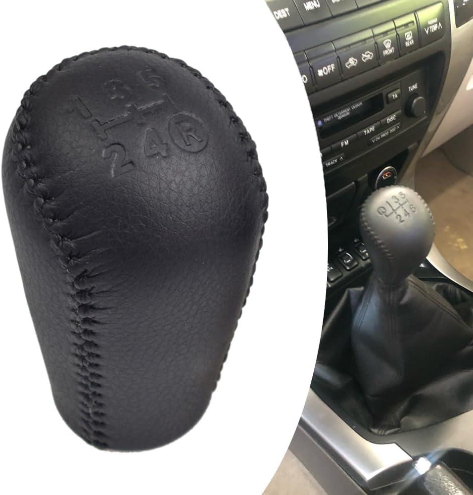 Hacreyatu Leather Gear Shift Knob for Toyota Hilux Mk6 MK7 Sr5 Vigo Revo Pickup Fortuner (5 Speed)