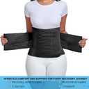 Postpartum & Post Surgery Abdominal Binder. Postpartum Belly Band Support Recovery after C-Section, Natural Birth, Hysterectomy, Hernia Belt (Black,M)