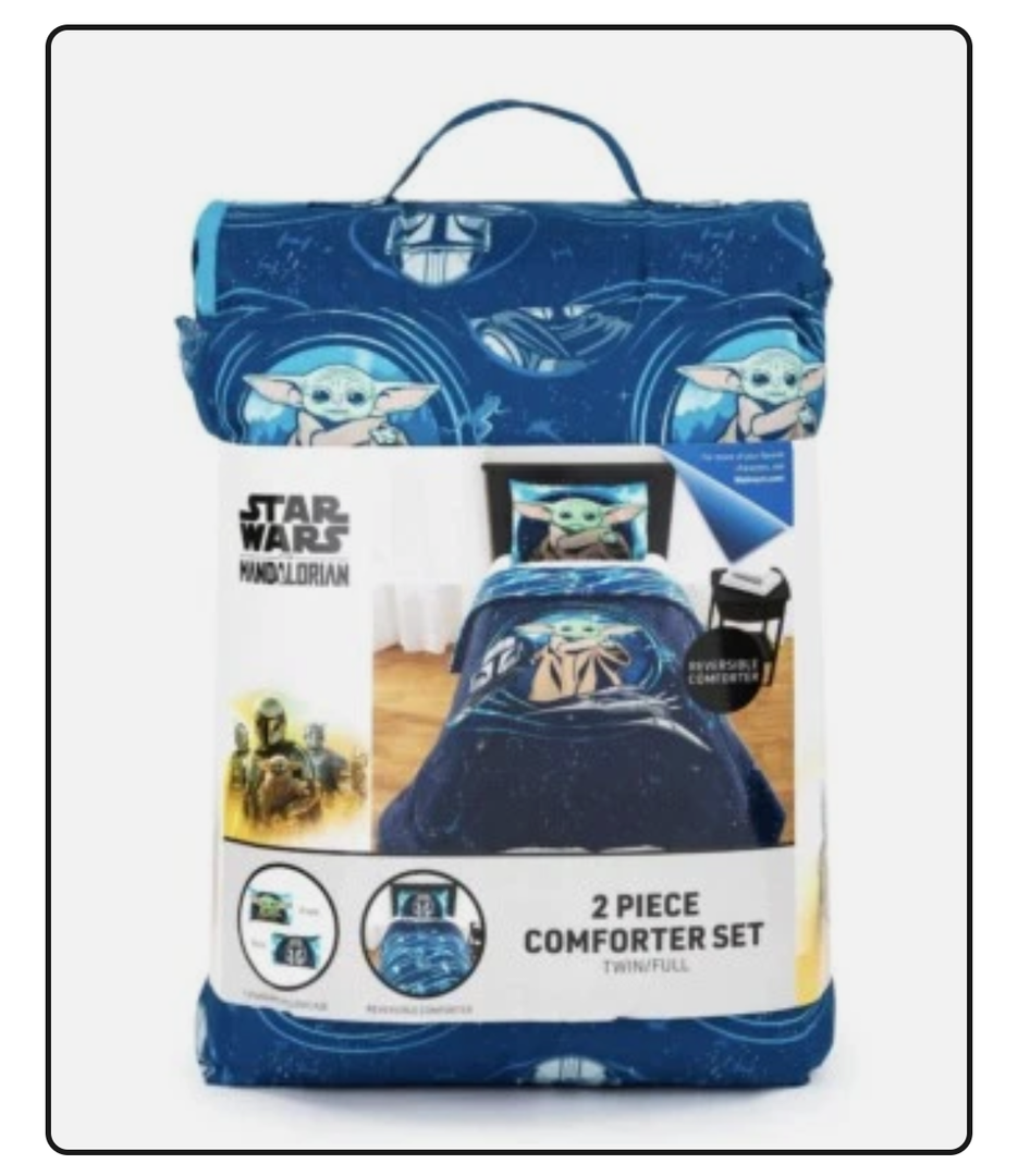 Star Wars The Mandalorian Baby Yoda 2-Piece Twin/Full Reversible Comforter Set 72x86