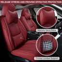 BWTJF Car Seat Covers Full Set, Front and Rear Seat Covers for Cars, Waterproof Leather Auto Seat Protectors with Head Pillow, Car Seat Cushions Fit for Most Sedans SUV Pick-up Truck, Wine Red
