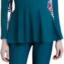IDOPIP Muslim Swimsuit for Girls Kids Islamic Swimwear Full Cover Long Sleeve Burkini Top Pants Two Piece Modest Bathing Suit Sets Toddler Swim Dress Beachwear Rash Guard UPF 50+ Green 12-14 Years