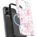 for iPhone 16 Pro Case Cute – Wireless Charging Compatible – Dual-Layer Shockproof Protection with Stylish Wildflower Design – Protective Cover for Women - Romantic Pink Bloom