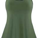 NIeyook Womens Plus Size Tankini Swimsuit Two Piece Bathing Suit Flowy Swim Tops with Boy Shorts 2025 Modest Swimwear Army Green