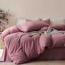 JELLYMONI Duvet Cover Full Size - 100% Washed Cotton Comforter Cover with Linen-Like Texture, Breathable & Soft Bedding for Modern Home, Guest Room and Everyday Use,1 Duvet Cover & 2 Pillowcases