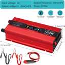 nomal Car Power Inverter 1200W , DC 12v to 110v AC Converter with LCD Display and AC Outlets 12 Volt Inverter for Truck RV Car
