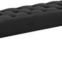 Yaheetech Modern Ottoman Bench Boucle Bench Upholstered Footrest for Living Room with Gold Metal Legs and Padded Seat Ivory (16"D x 45"W x 17"H)