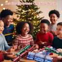 12 Pack Christmas No Snap Party Table Favor Decorations Christmas Poppers Crackers with Snowflake Design, with Party Hat, Joke & Surprise Toys Inside, for Xmas Seasonal Holiday Dinner Traditions (Green)