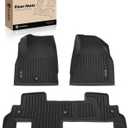 YHTAUTO Floor Mats Buick Enclave & Chevrolet Traverse & GMC Acadia Limited & Saturn Outlook (with 2nd Row Bench Seats), Floor Liners All-Weather, 1st & 2nd Row, Set of 3