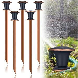 Tandefio 5 Pcs Garden Hose Guide Stake 17 Inch Heavy Duty Decorative Metal Water Hose Guide Stake for Garden, Lawn, Plants and Flower Beds