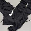 Sporlike Women One Piece Swimsuit V-Neck Ruffle Bathing Suit Padded Monokini(19592D7, Large) Black