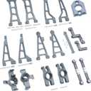 Mjx Hyper Go H16 16208 16209 16210 Metal Suspension Swing Arm Driver Shaft Shock Absorber Steering Motor Mount Group Assembly RC Car Part (Titanium)