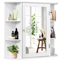 White, Medium Density Fiberboard, Multipurpose Mount Wall Surface Cabinet Mirror Glass