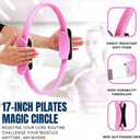 Pilates Kit for Women 17 Pieces Premium Pilates Equipment Set with Magic Circle Ring, Yoga Ball, 5 Resistance Bands, Stretching Strap & More | Full Body Toning | Fitness Gift for Her