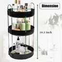 Rotating Makeup Organizer Countertop 3 Tier Lazy Susan Trays Spinning Skincare Perfume Storage for Bathroom Counter Vanity, Black