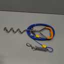 Petbobi Dog Tie-Out Cable and Stake - 30ft Heavy Duty Cable with Spring, No Tangle, 16in Ground Stake, Ideal for Yard, Camping and Beach, Suitable for Small Medium Large Dogs Up to 120 lbs, Blue