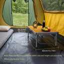 Anbte 34.2" x 15.7" Low Folding Picnic Table, 10.3" Height Thicker Aluminum Small Camping Table with Storage Bag, Portable Handle, Lightweight, for Camping Beach Party Picnic Floor, Yellow