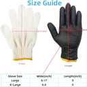 BBQ Gloves Disposable Heat Resistant - 2 Reusable Cotton Liners & 50 Nitrile Gloves for Barbecue Smoker, Grilling, Cooking Hot Meat, Food Prep - 5Mil, Non-Slip Grip, Black Large