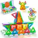 ZNZ Mini Magnetic Tiles 36PCS Travel Toys for Kids, Airplane Travel Activities Magnet Building Toys for Boys Girls 3-8 Road Trip ‌Sensory Toy, Educational Gifts for Toddler 3 4 5 Year Old