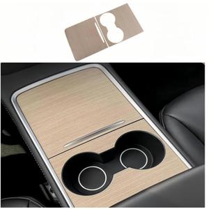 frani Center Console Wrap (Wooden Edition) Designed for Tesla Model 3/Y 2021-2025,Tesla Center Console Cover for Model 3/Y(Not for Model 3 Highland 2024-2025)
