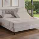 Flex Top Split Head King 4 Piece Sheet Set - Comfy Breathable & Cooling Bed Sheets Set - Hotel Luxury Bedding for Women, Men, Kids, Teens, Boys & Girls - Deep Pockets, Soft and Oeko-Tex - Light Grey