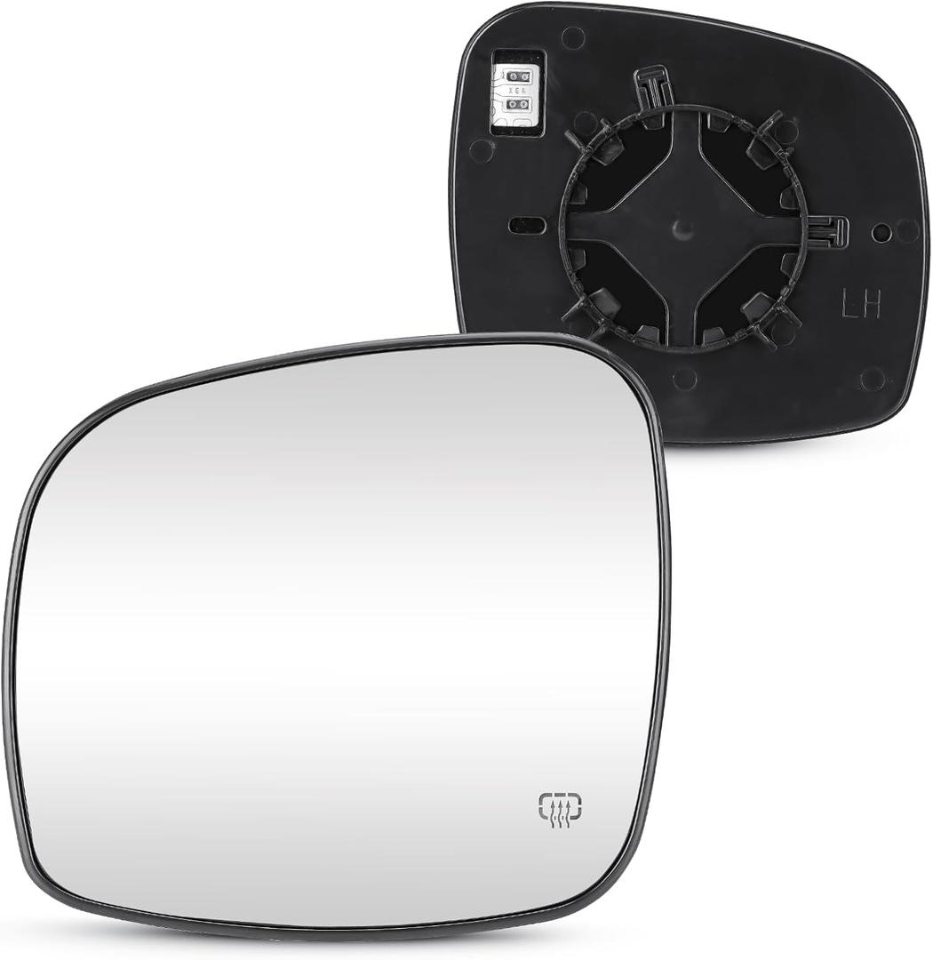Driver Left Side Mirror with Heated Fit for 2008-2020 Dodge Grand Caravan, for 2008-2016 Chrysler Town & Country, for 2012-2015 RAM C/V, for 2009-2014 VW Routan, Replacement for 68026177AB 68026176AB