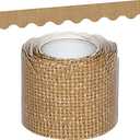 Teacher Created Resources Burlap Scalloped Rolled UNCUT Border Trim - 50 ft - Decorate Bulletin Boards, Walls, Desks, Windows, Doors, Lockers, Schools, Classrooms, Homeschool & Offices