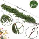 6FT Artificial Cedar Garlands, Realistic Greenery Garland, Green Artificial Greenery Garland for Mantle, Staircase, Banister, Fireplace, Wall, Door, Table, Indoor & Outdoor Holiday Xmas Decortions