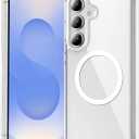 Temdan for Samsung Galaxy S25 Plus Case Clear, [Wireless Charging][Anti-Yellowing][Military-Grade Protection] Shockproof Slim Magnetic Phone Sleeve Case for Samsung Galaxy S25 Plus, Transparent