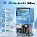 GSEICE Ice Maker Machine 80lbs/24H with 12lbs Ice Storage Capacity | 32Pcs Clear Ice Cubes Ready in 10mins, Ice Makers Countertop with LED Display, 24H Timer, Self-Cleaning, ETL