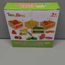 Wooden Play Food Toy Set for Kids Kitchen - 30 Pcs Montessori Cutting & Color Sorting Fake Fruit Accessories with 4 Boxes, Play Toys for Toddlers 3, Birthday Gifts for Boys Girls