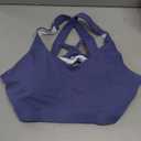 RUNNING GIRL Sports Bra for Women, Criss-Cross Back Padded Strappy Sports Bras Medium Support Yoga Bra with Removable Cups (Large, Violet Storm)