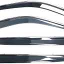 FREEMOTOR802 Tape-on Visors Fits 2020-2025 Toyota Highlander, Chrome Trim | Smoke Tinted, Premium Polycarbonate (PC), Rain Guards Side Window Wind Deflectors Vent Visors, 4-Piece